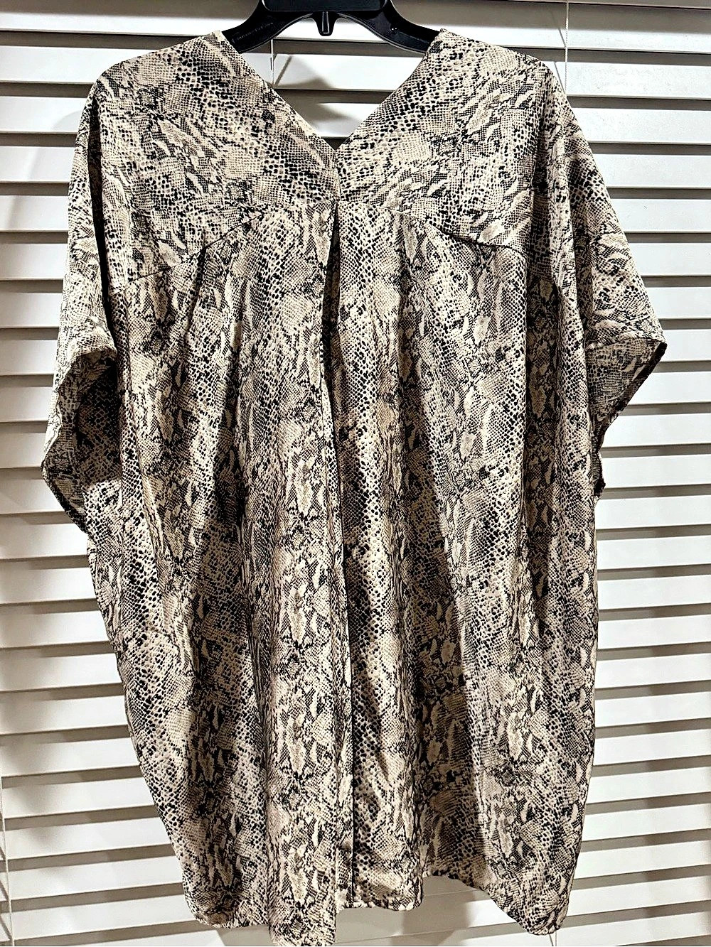 Adrienne Snake Print Blouse in Brown & Black Size 1X NWT